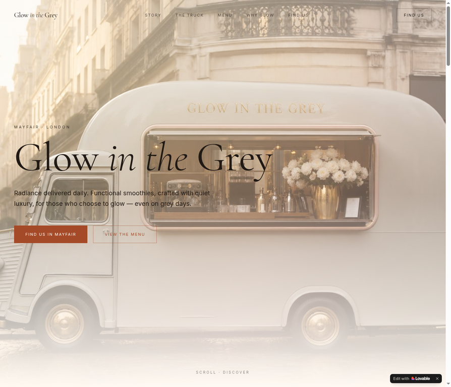 Glow in the Grey website screenshot