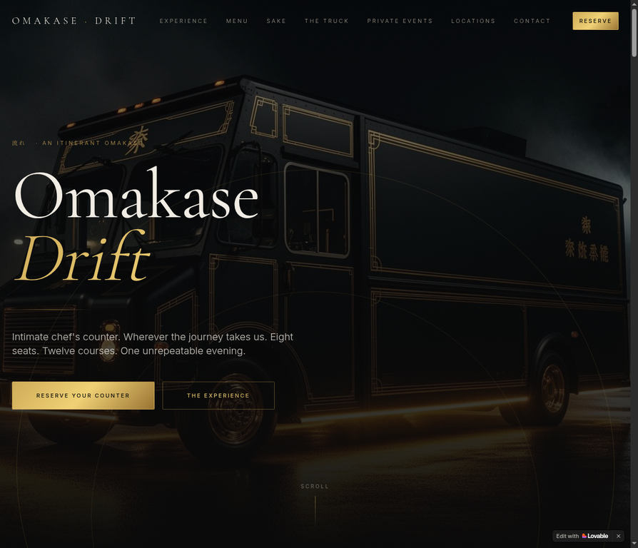 Omakase Drift website screenshot